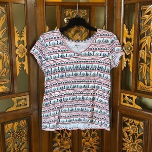 Style&Co Tribal Print Short Sleeve T-Shirt